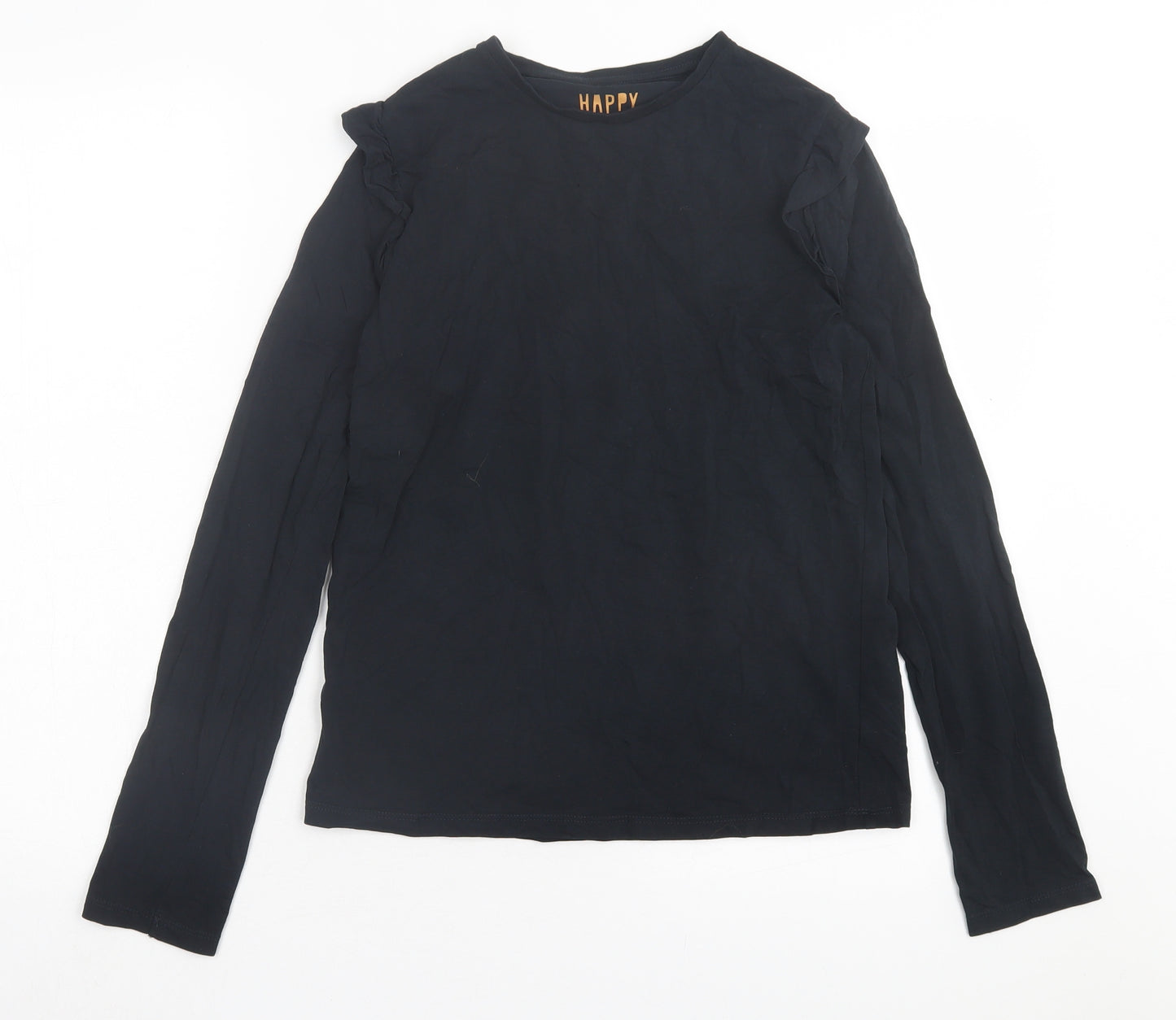 F&F Girls Black Cotton Basic Casual Size 13-14 Years Crew Neck Pullover