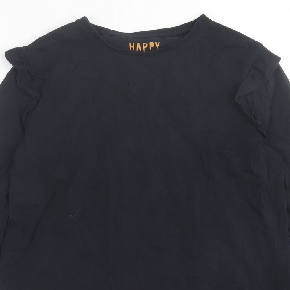 F&F Girls Black Cotton Basic Casual Size 13-14 Years Crew Neck Pullover