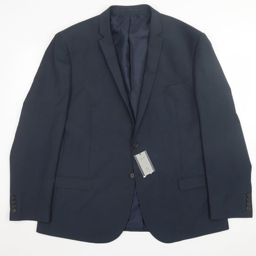 TU Mens Blue Polyester Jacket Suit Jacket Size 50
