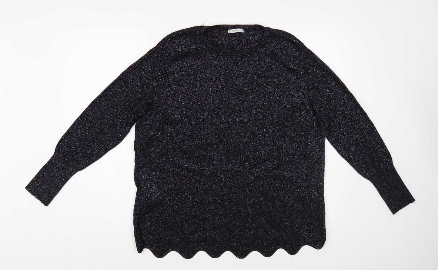 TU Womens Purple Crew Neck Viscose Pullover Jumper Size 16