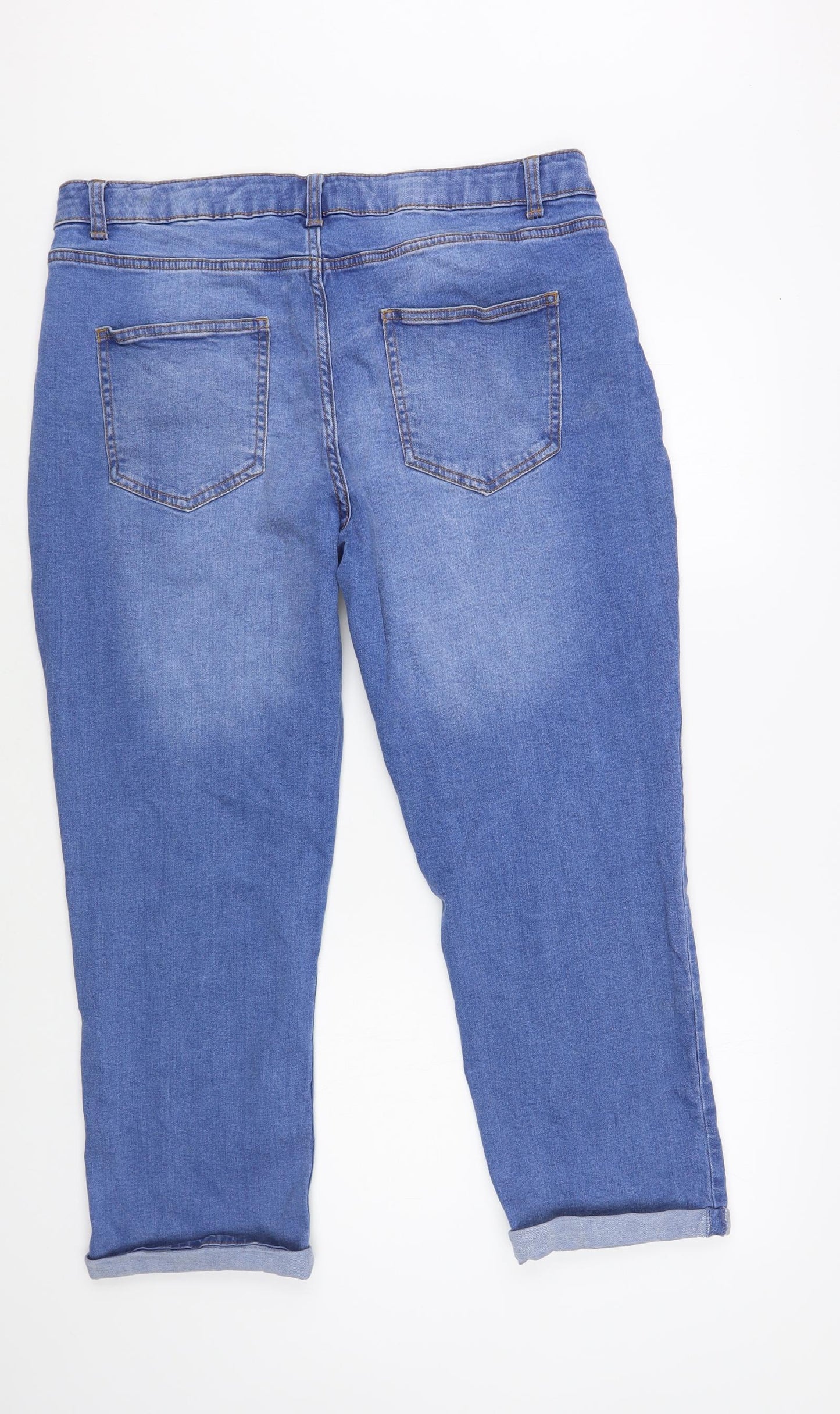 Denim 365 Womens Blue Cotton Tapered Jeans Size 14 L26 in Regular Button
