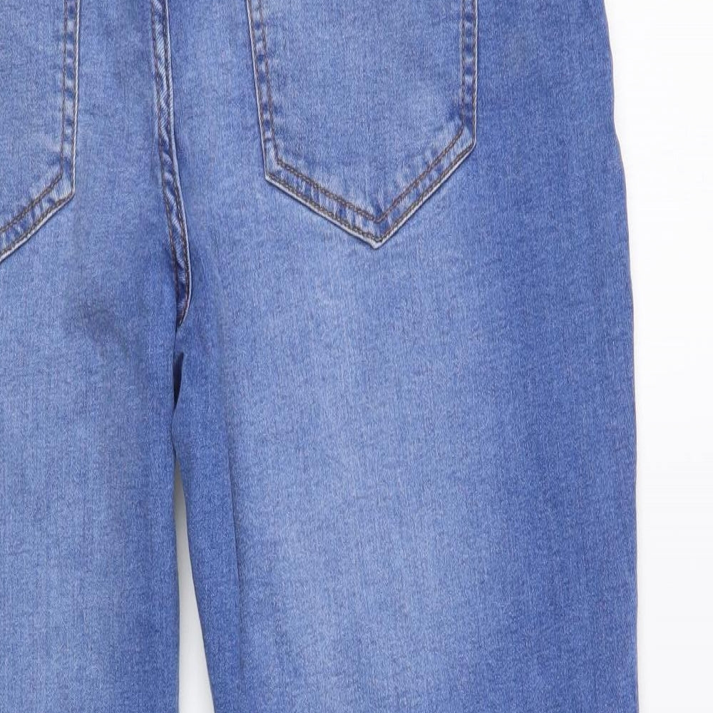Denim 365 Womens Blue Cotton Tapered Jeans Size 14 L26 in Regular Button