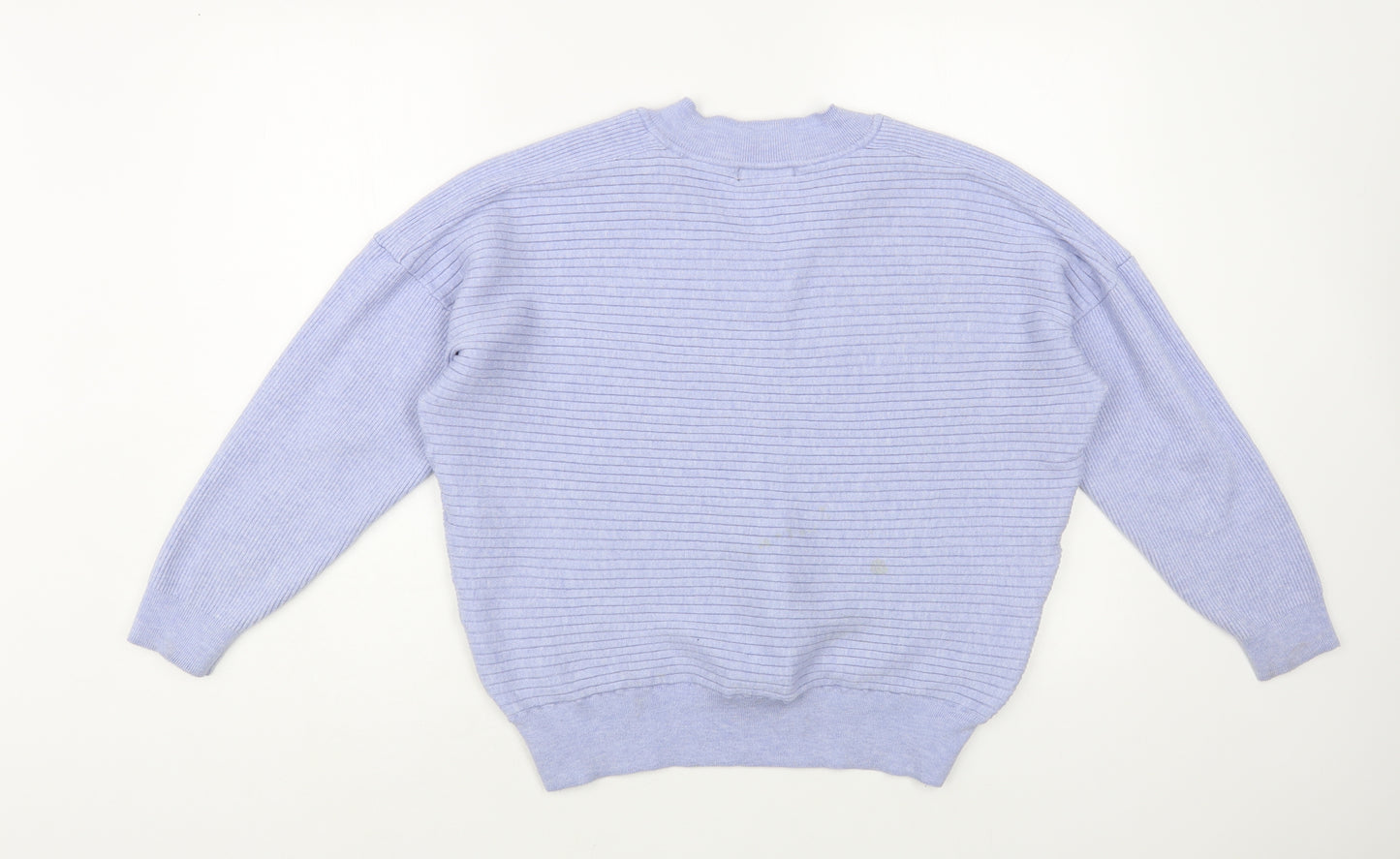 F&F Womens Blue V-Neck Acrylic Pullover Jumper Size 12