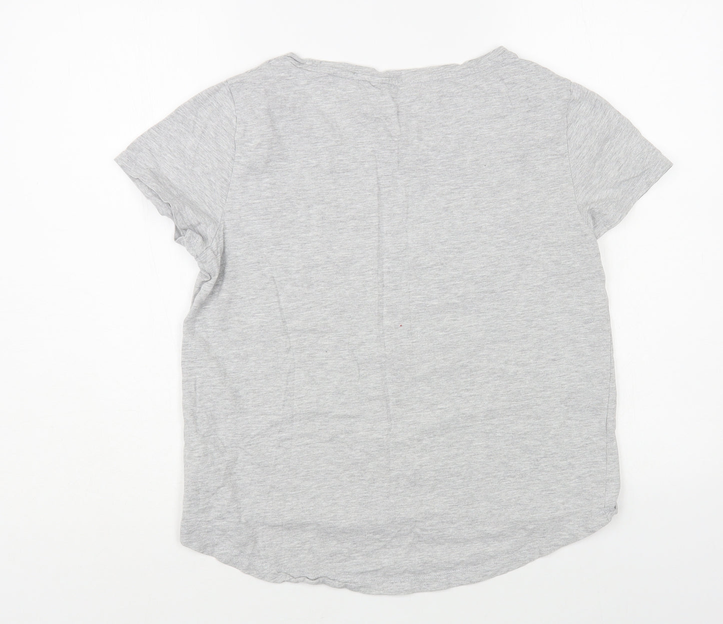 NEXT Womens Grey Cotton Basic T-Shirt Size 8 Boat Neck - Rabbit
