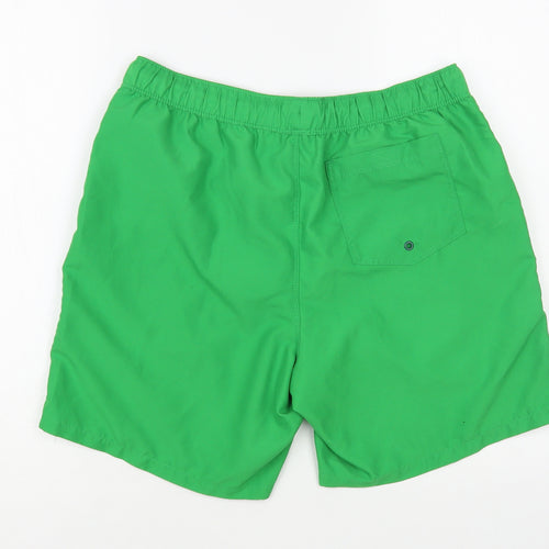 ASOS Mens Green Polyester Bermuda Shorts Size M L6 in Regular Drawstring - Swim Trunks
