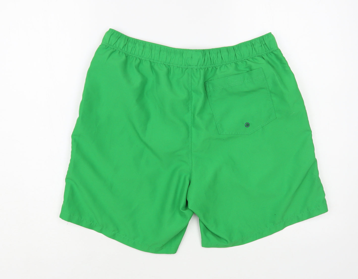 ASOS Mens Green Polyester Bermuda Shorts Size M L6 in Regular Drawstring - Swim Trunks