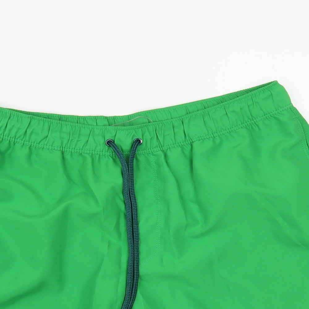 ASOS Mens Green Polyester Bermuda Shorts Size M L6 in Regular Drawstring - Swim Trunks