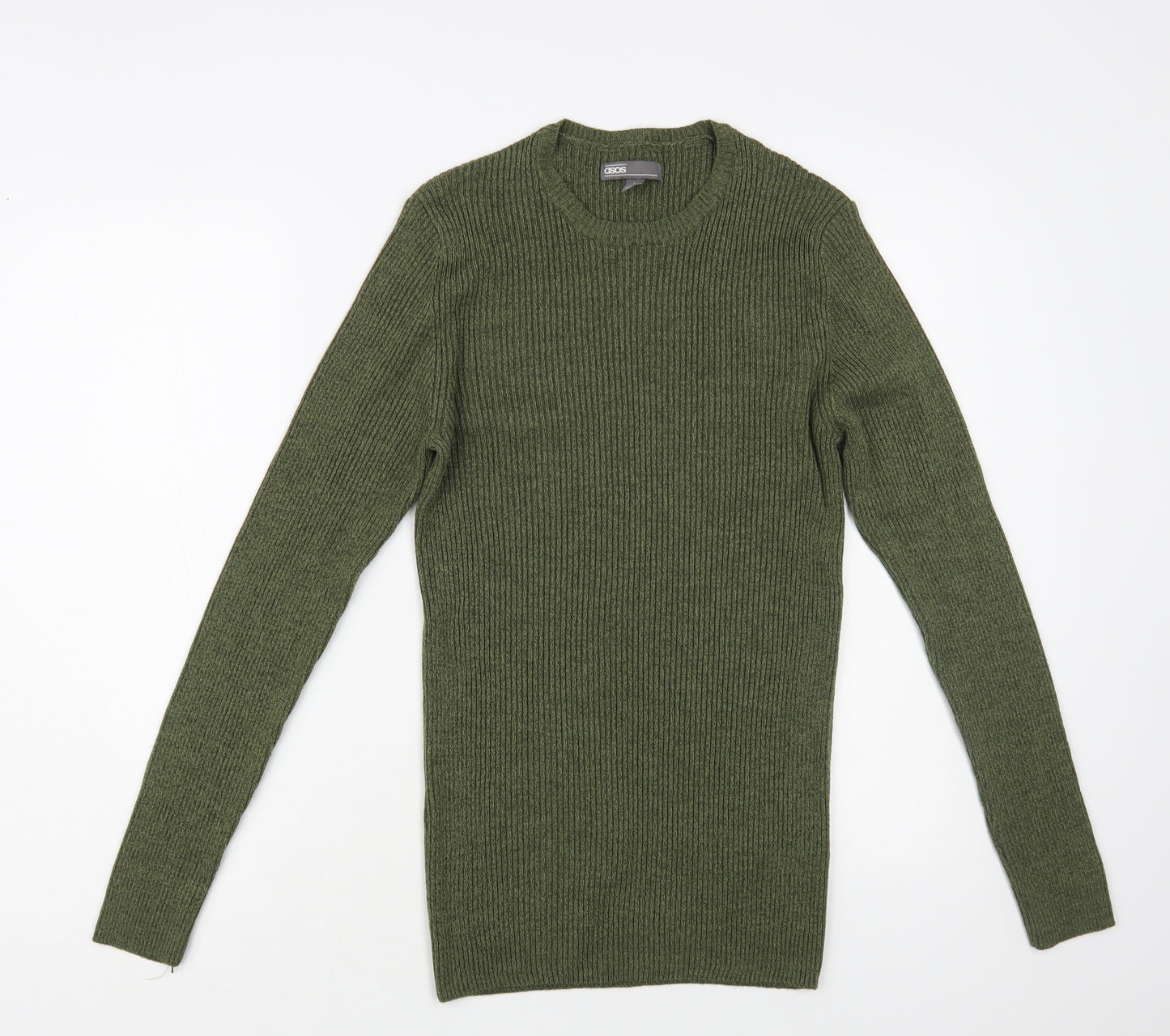 ASOS Mens Green Crew Neck Acrylic Pullover Jumper Size M
