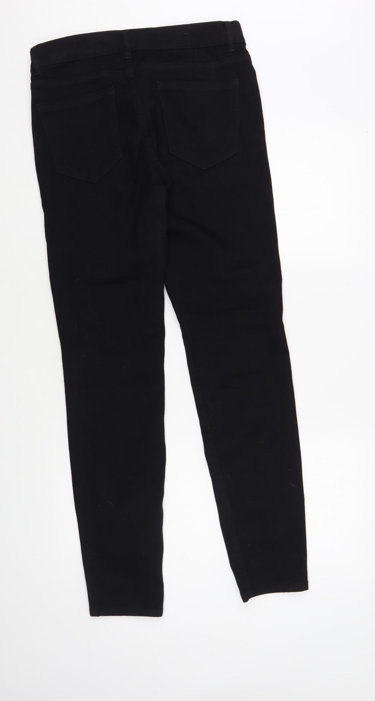Zara Womens Black Cotton Skinny Jeans Size 12 L32 in Regular Button