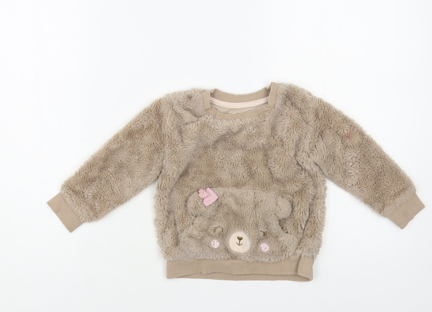 Nutmeg Baby Brown Polyester Pullover Jumper Size 18-24 Months Pullover - Bear