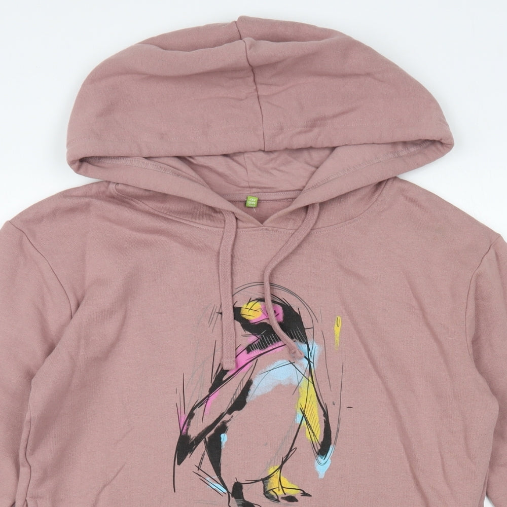 Teemill Womens Pink Cotton Pullover Hoodie Size 14 Pullover - Penguin