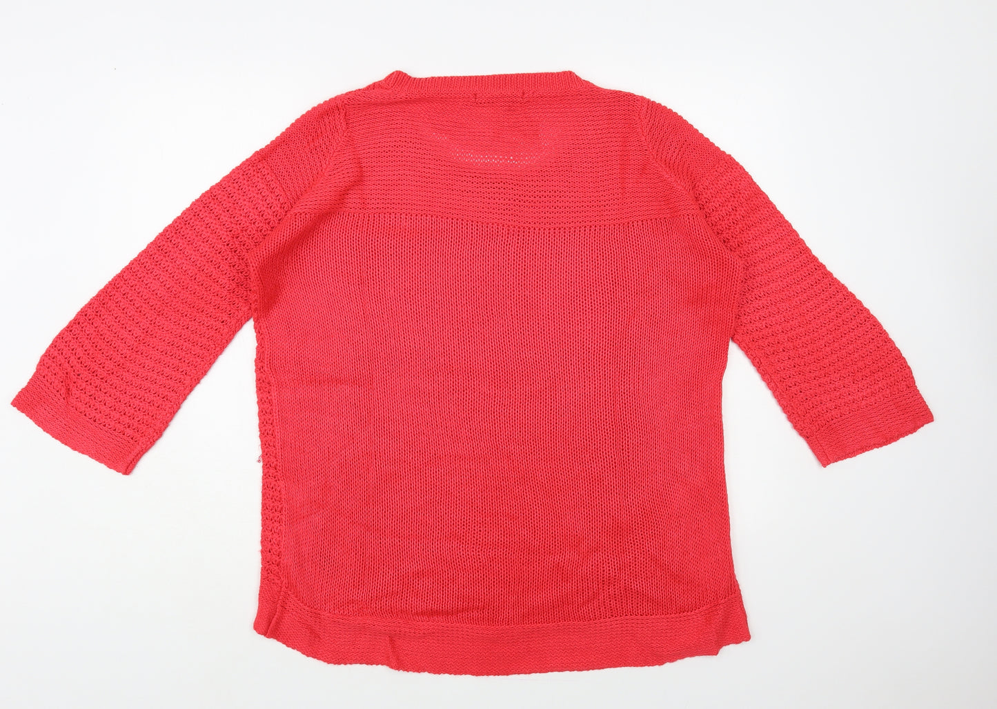 George Womens Red Round Neck Acrylic Pullover Jumper Size 18