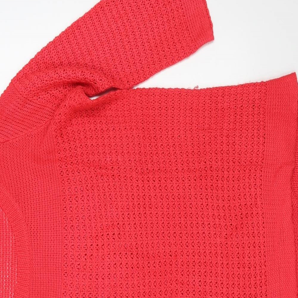 George Womens Red Round Neck Acrylic Pullover Jumper Size 18