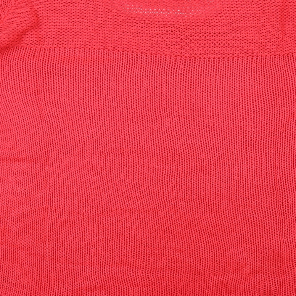 George Womens Red Round Neck Acrylic Pullover Jumper Size 18