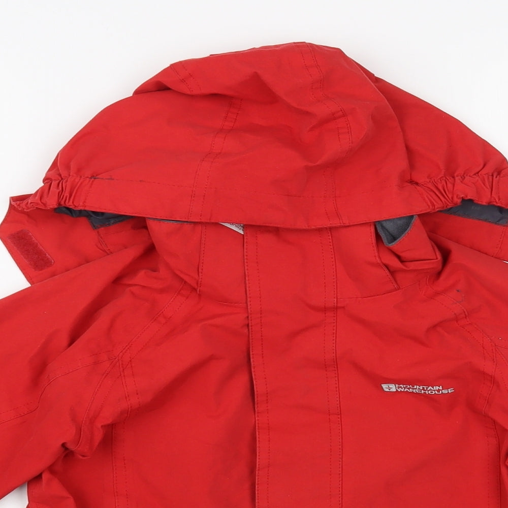 Mountain Warehouse Girls Red Windbreaker Jacket Size 5-6 Years Zip