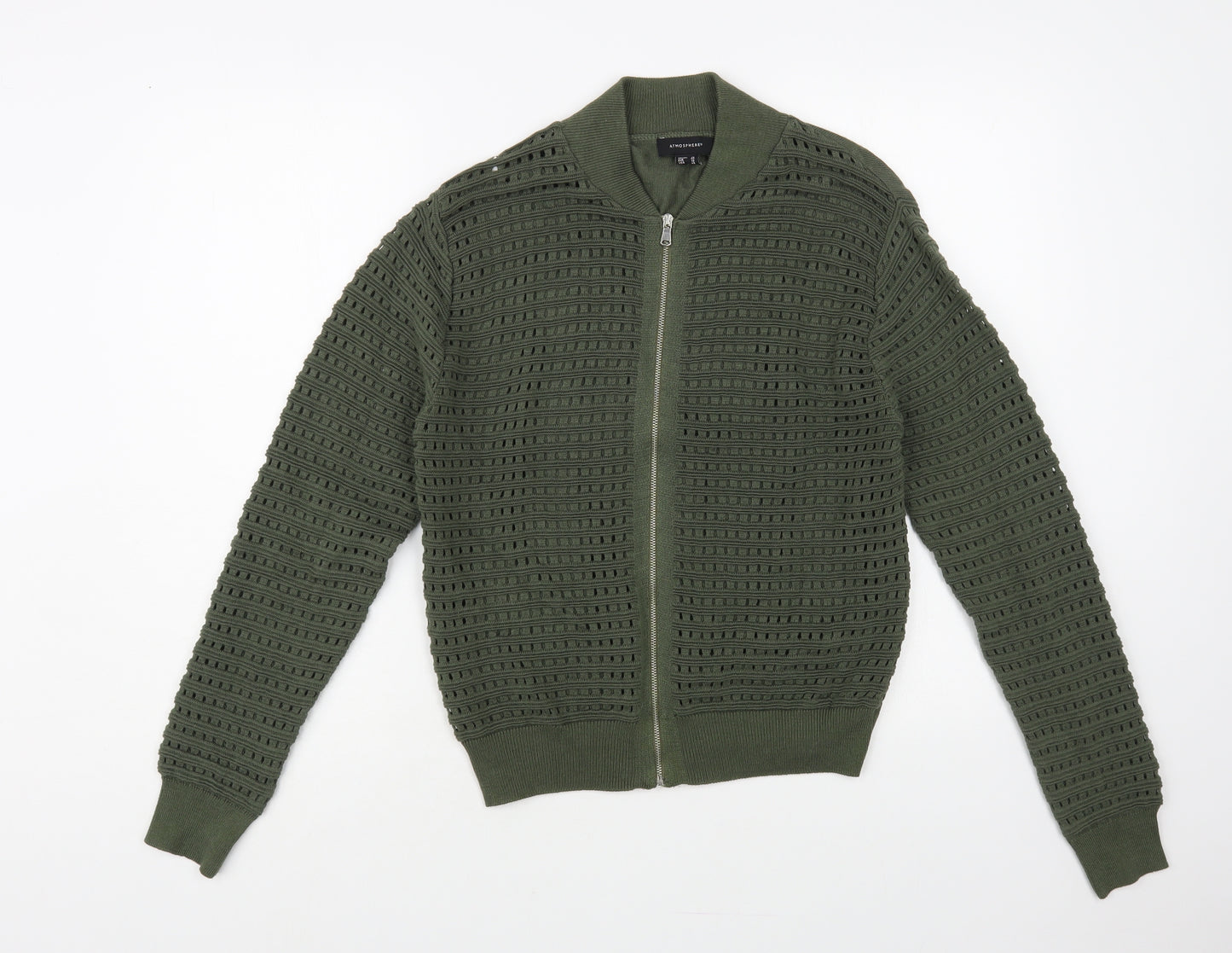 Atmosphere Womens Green Collared Polyester Full Zip Jumper Size 16