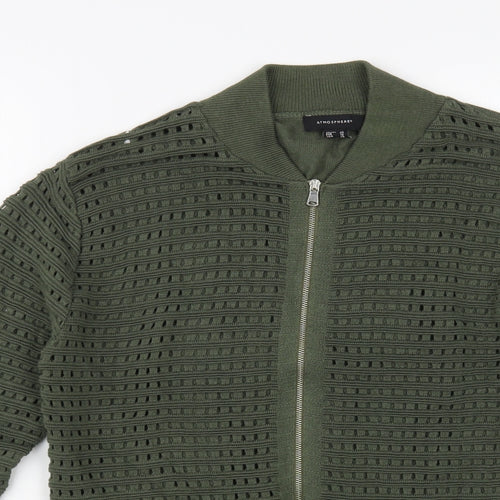 Atmosphere Womens Green Collared Polyester Full Zip Jumper Size 16