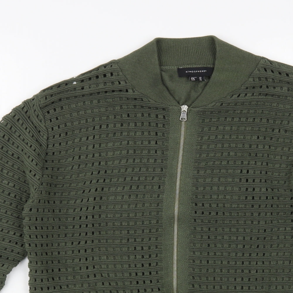Atmosphere Womens Green Collared Polyester Full Zip Jumper Size 16