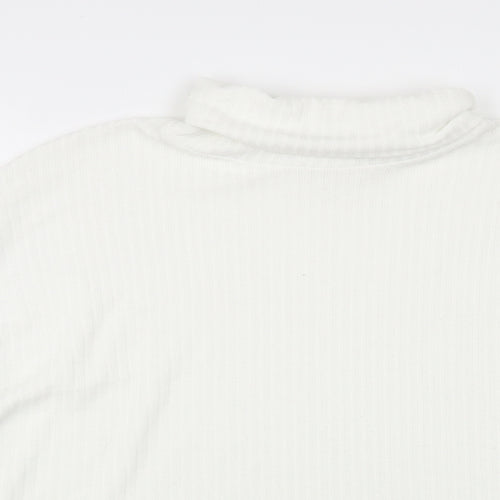 SheIn Womens White Roll Neck Acrylic Pullover Jumper Size L