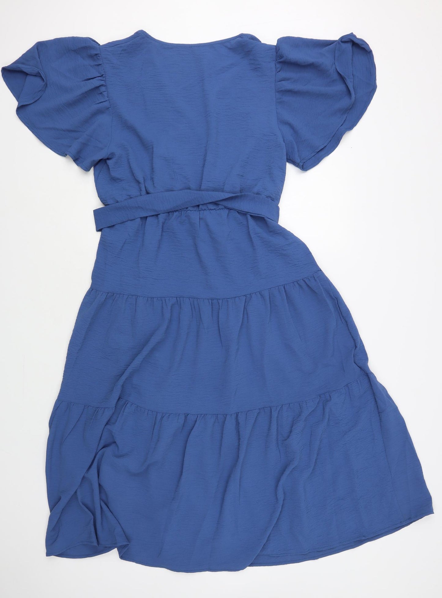 SheIn Womens Blue Polyester Maxi Size L V-Neck Pullover