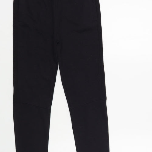TU Girls Black Cotton Jogger Trousers Size 9 Months Regular Drawstring