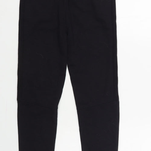 TU Girls Black Cotton Jogger Trousers Size 9 Months Regular Drawstring