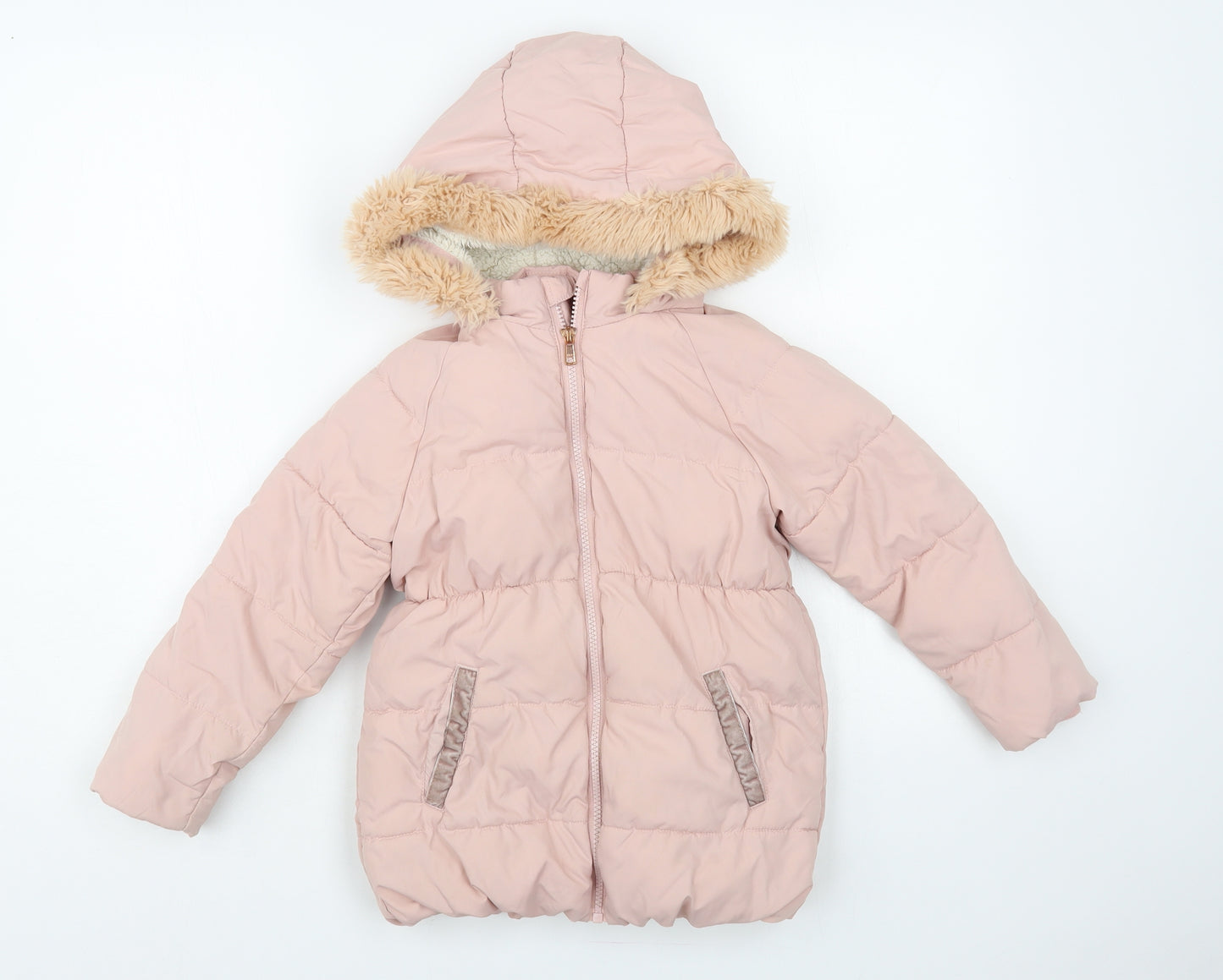 George Girls Pink Puffer Jacket Jacket Size 4-5 Years Zip