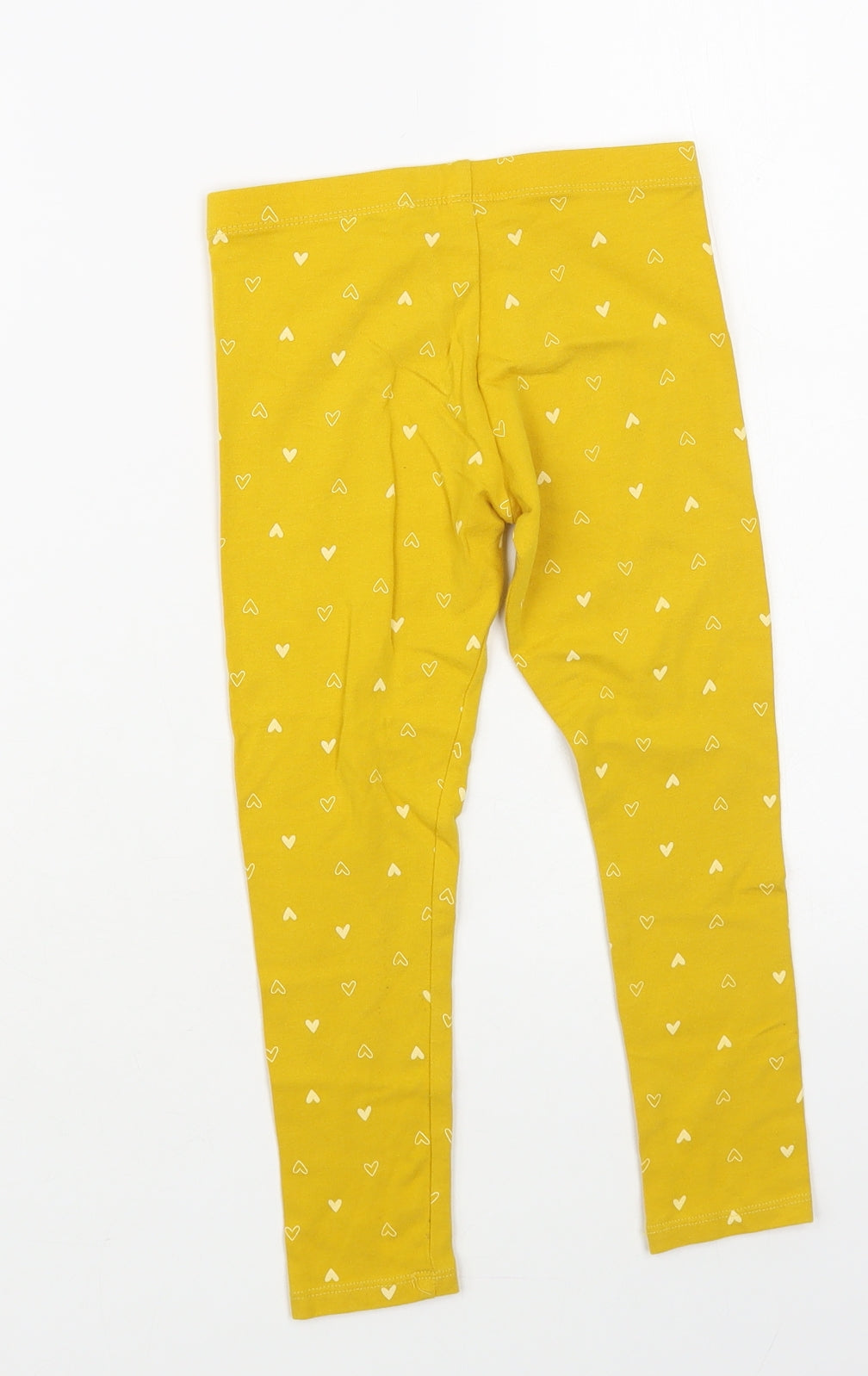 F&F Girls Yellow Geometric Cotton Jogger Trousers Size 5-6 Years Regular - Leggings