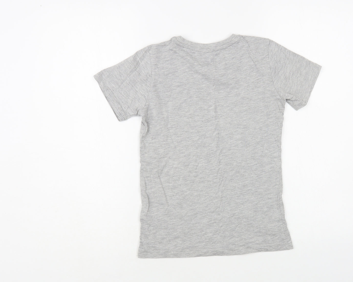 Blue Zoo Boys Grey Cotton Pullover T-Shirt Size 7-8 Years Crew Neck Pullover - Dinosaur