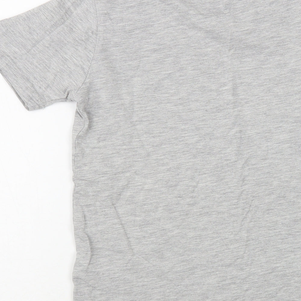 Blue Zoo Boys Grey Cotton Pullover T-Shirt Size 7-8 Years Crew Neck Pullover - Dinosaur