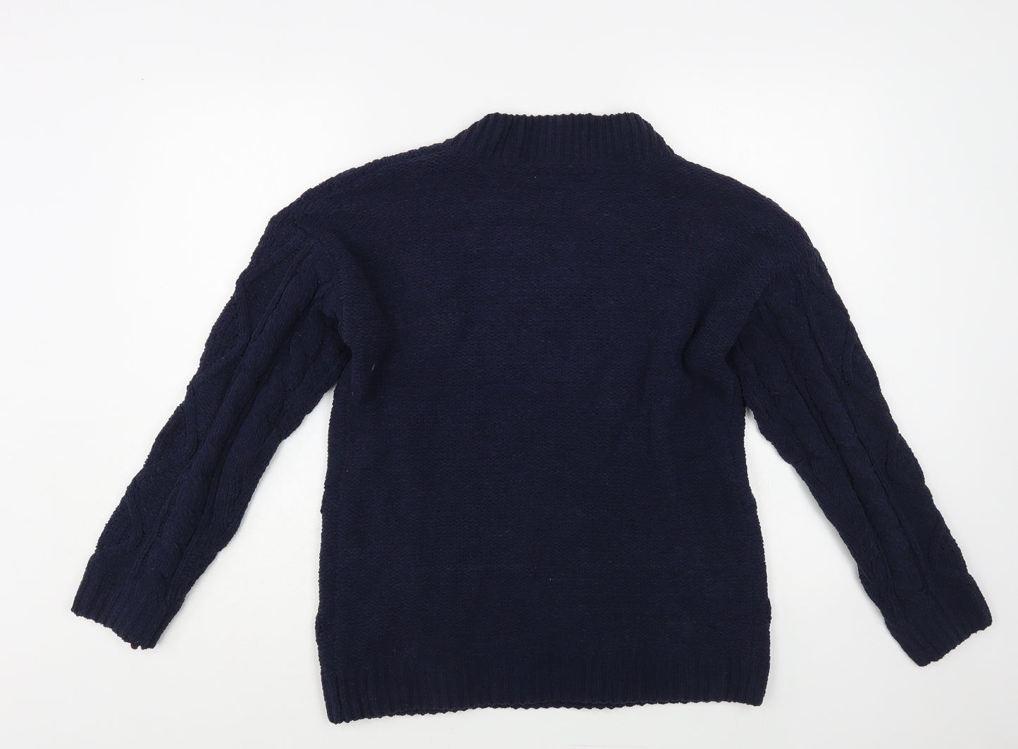 Primark Womens Blue V-Neck Polyester Pullover Jumper Size S