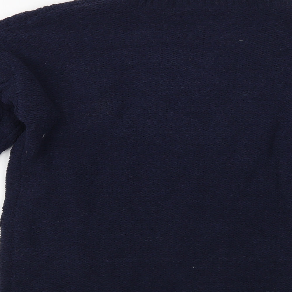 Primark Womens Blue V-Neck Polyester Pullover Jumper Size S