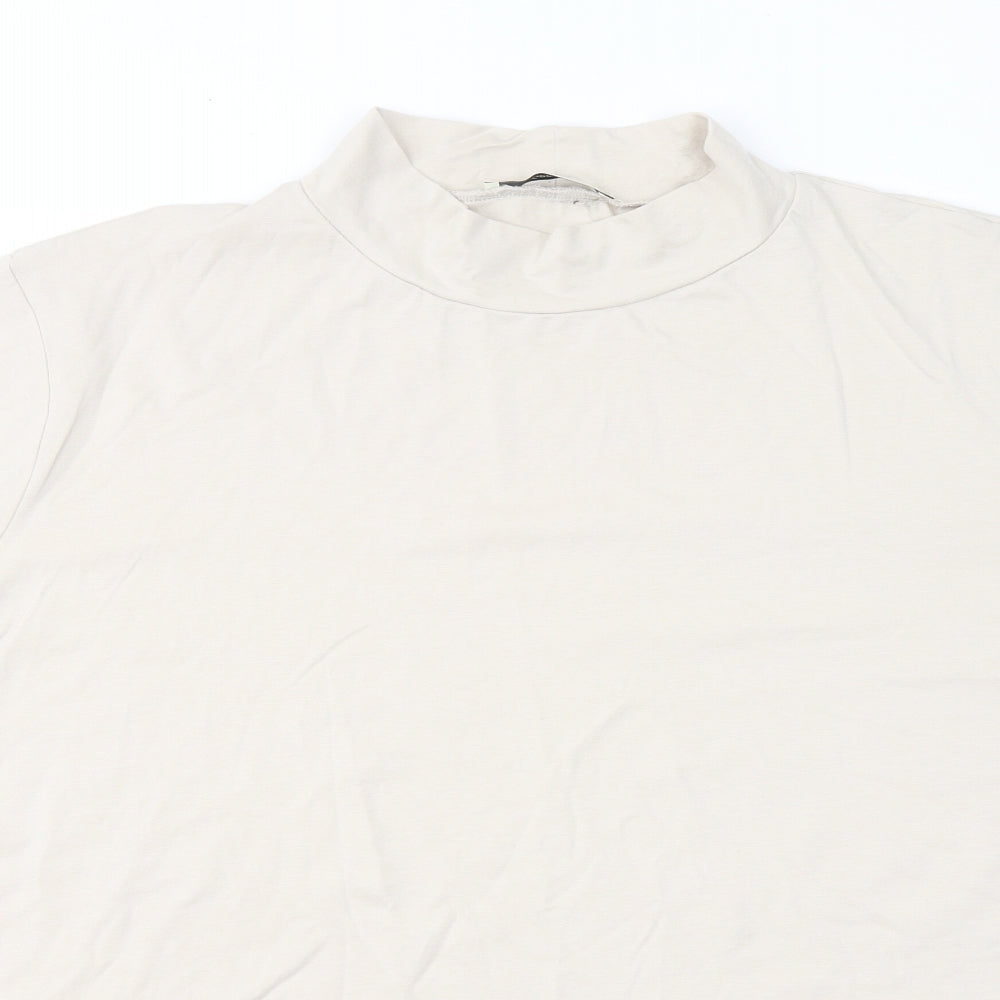 George Womens Beige Modal Basic T-Shirt Size 24 Mock Neck