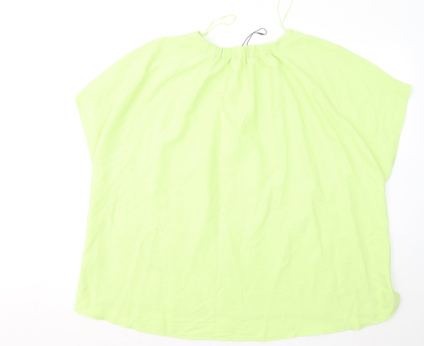 Primark Womens Green Polyester Basic T-Shirt Size 20 Round Neck