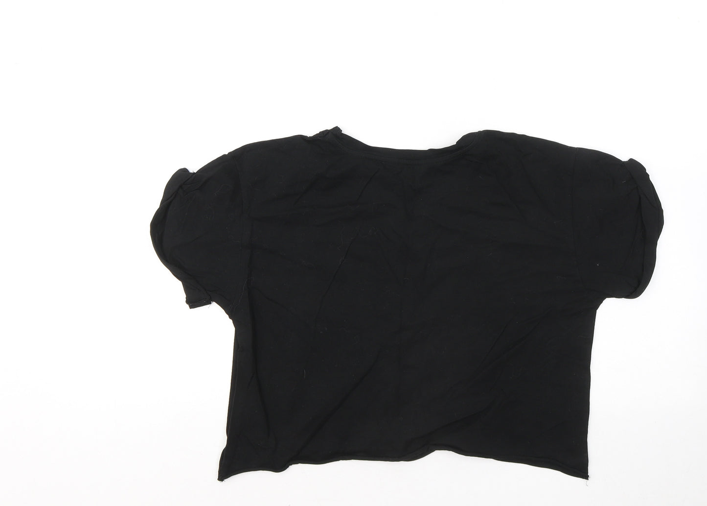 Candy Couture Girls Black Cotton Basic T-Shirt Size 15 Years Round Neck - NYC
