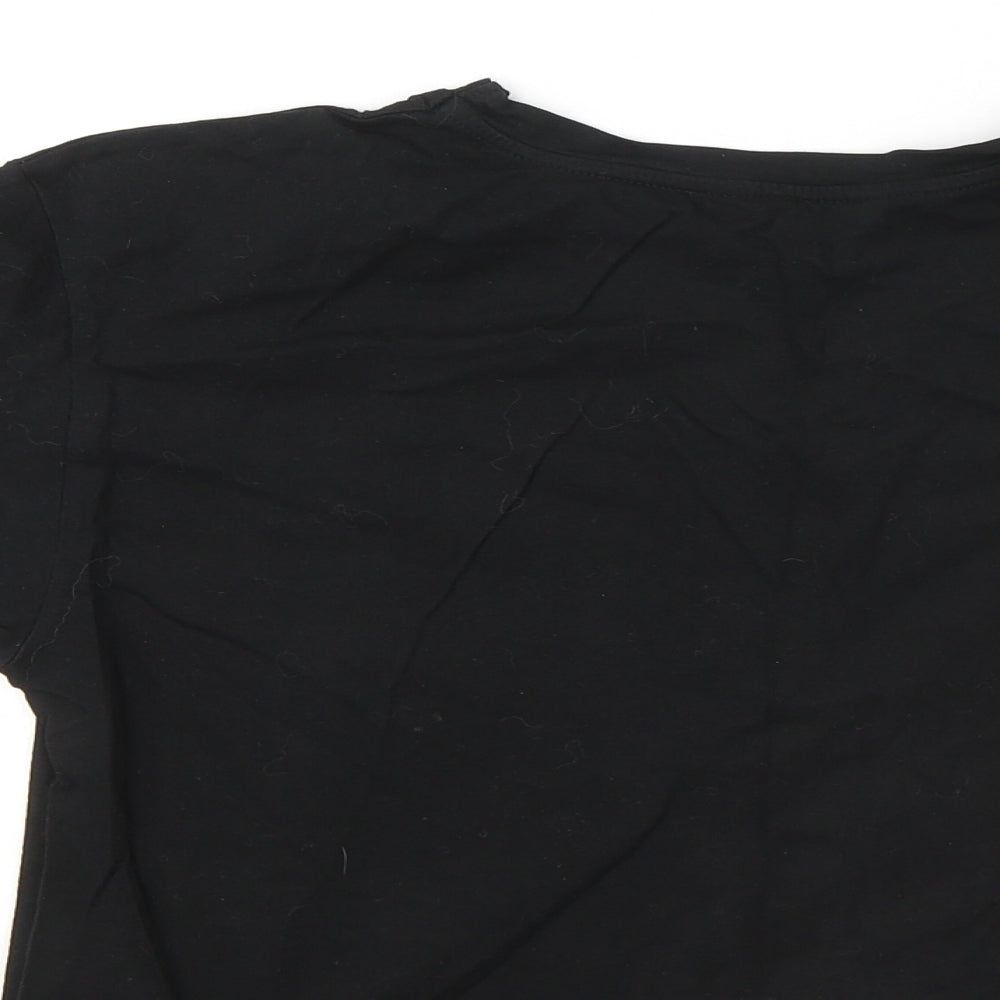 Candy Couture Girls Black Cotton Basic T-Shirt Size 15 Years Round Neck - NYC