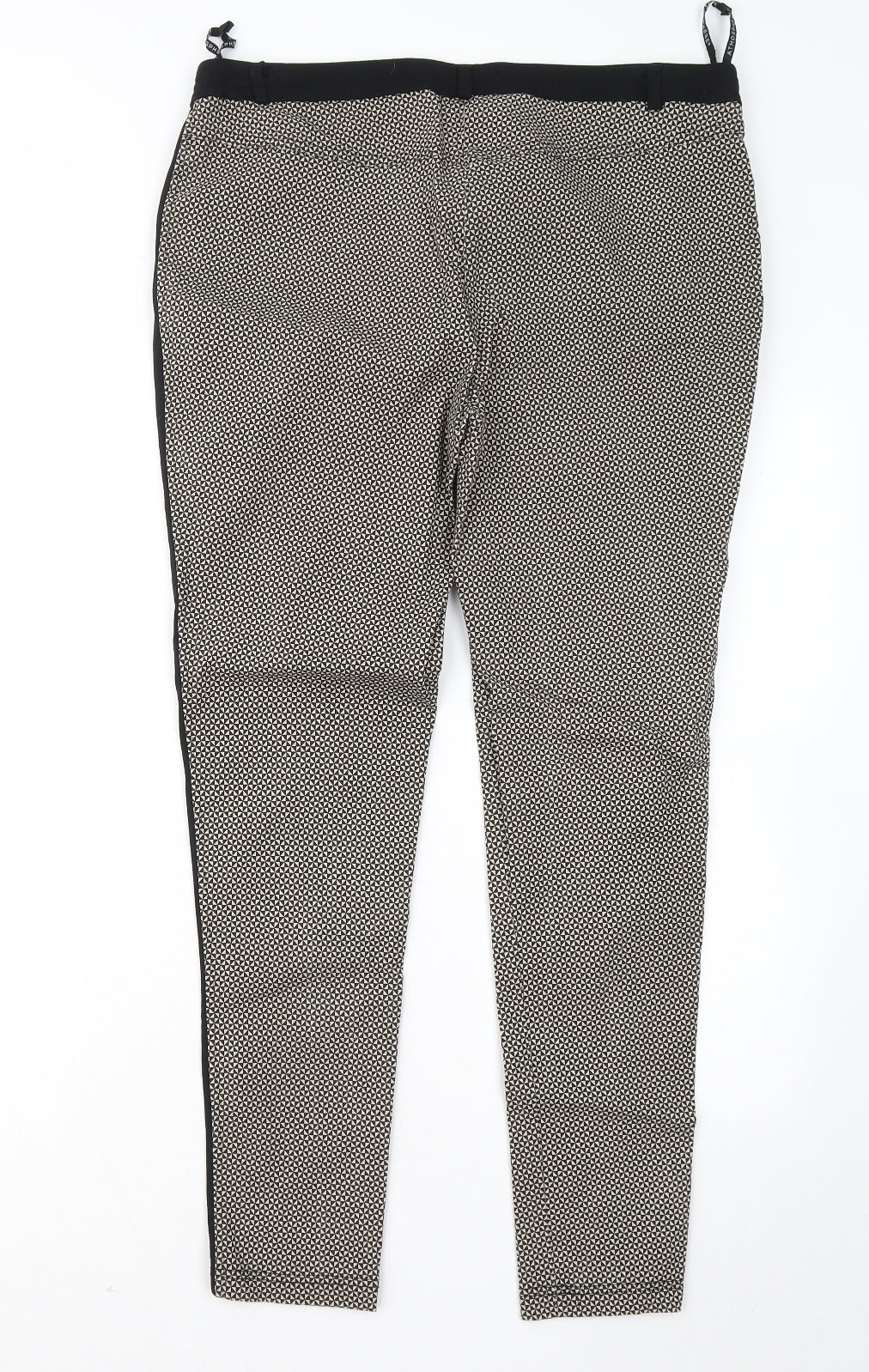 Atmosphere Womens Beige Geometric Viscose Trousers Size 16 L26 in Regular