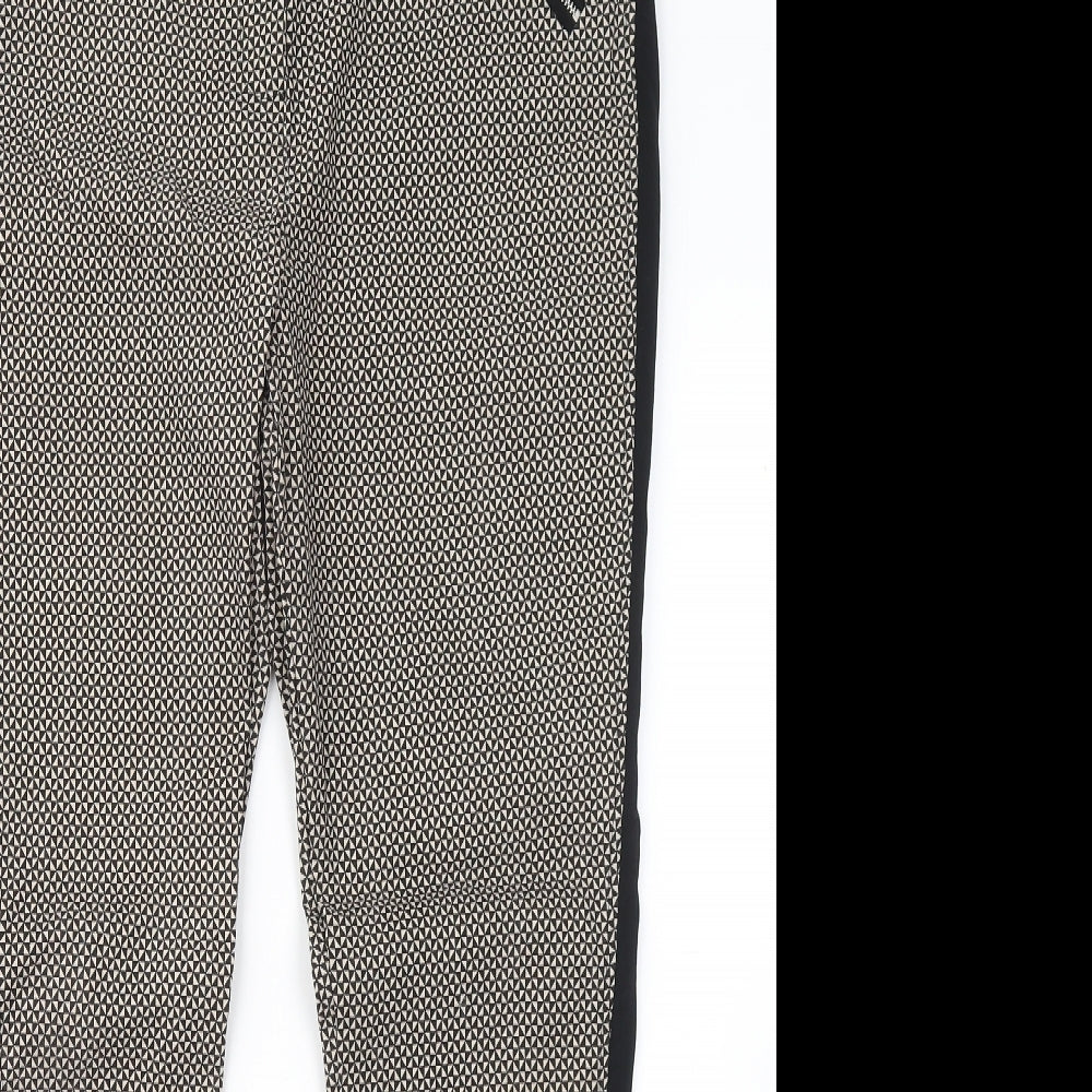 Atmosphere Womens Beige Geometric Viscose Trousers Size 16 L26 in Regular
