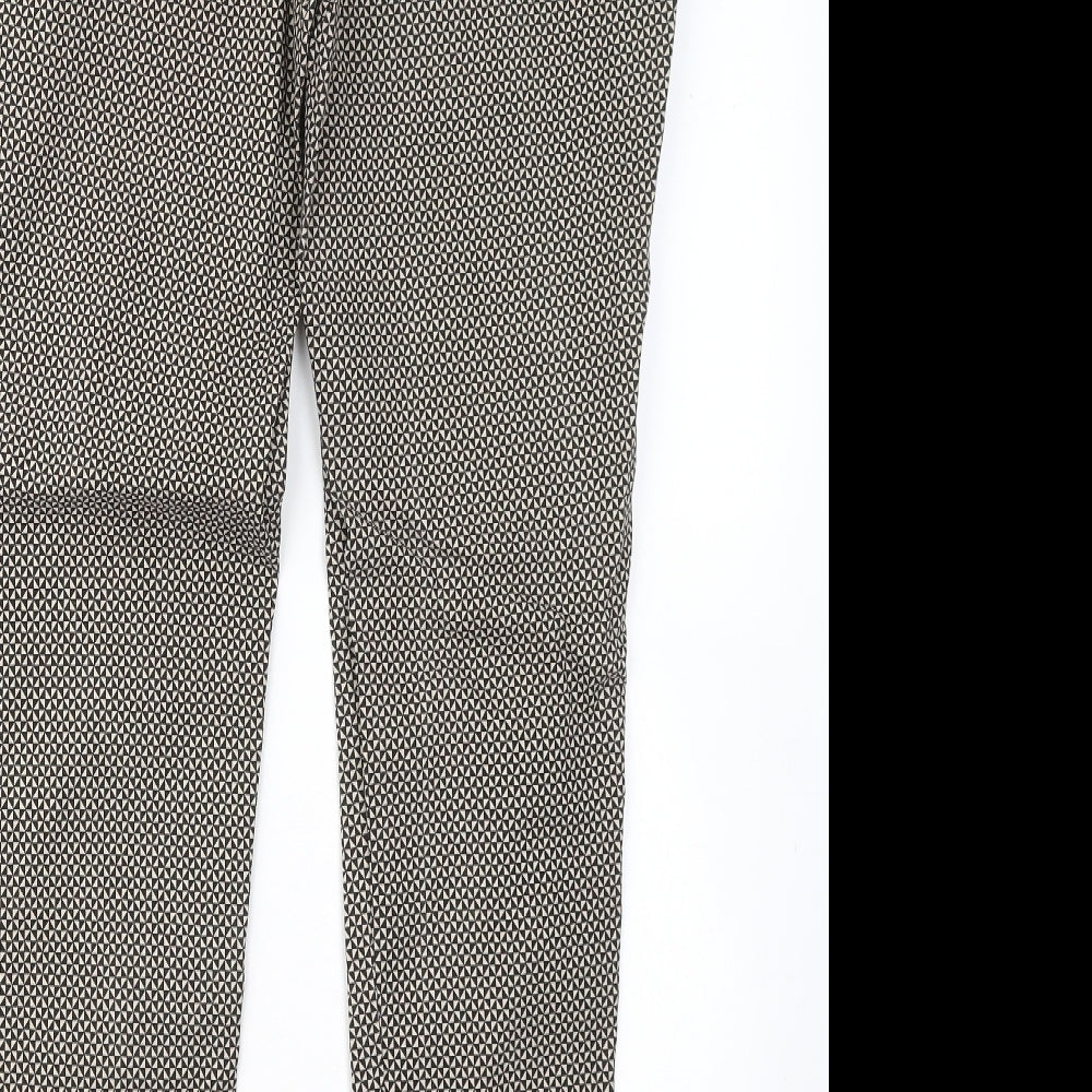 Atmosphere Womens Beige Geometric Viscose Trousers Size 16 L26 in Regular