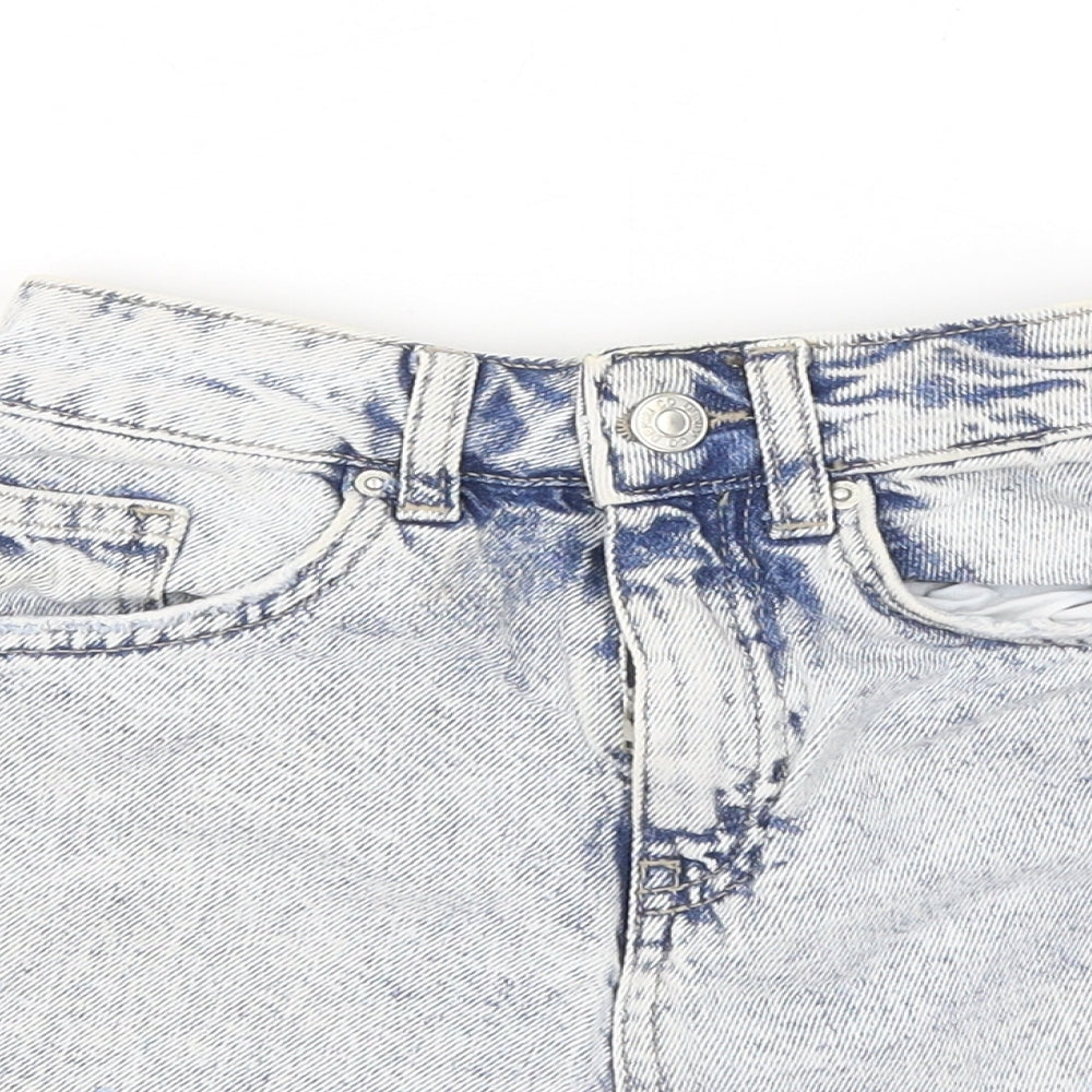 Denim & Co. Womens Blue Cotton Dungaree Shorts Shorts Size 6 Regular