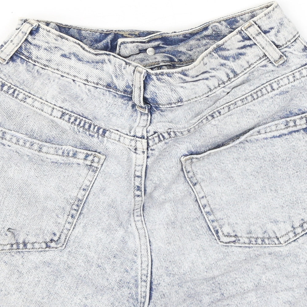 Denim & Co. Womens Blue Cotton Dungaree Shorts Shorts Size 6 Regular