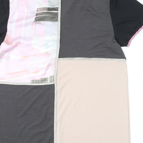 NEXT Womens Multicoloured Polyester Basic T-Shirt Size 10 V-Neck
