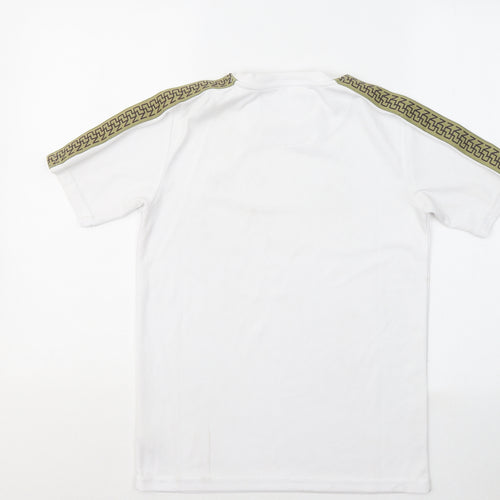 Good For Nothing Boys White Polyester Basic T-Shirt Size 12-13 Years Round Neck