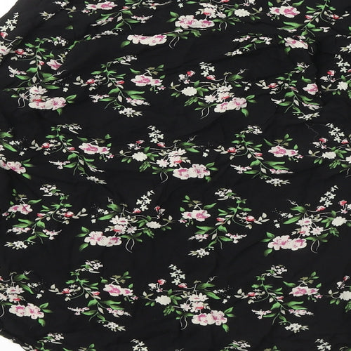 Atmosphere Womens Black Floral Viscose Basic Button-Up Size 14 V-Neck