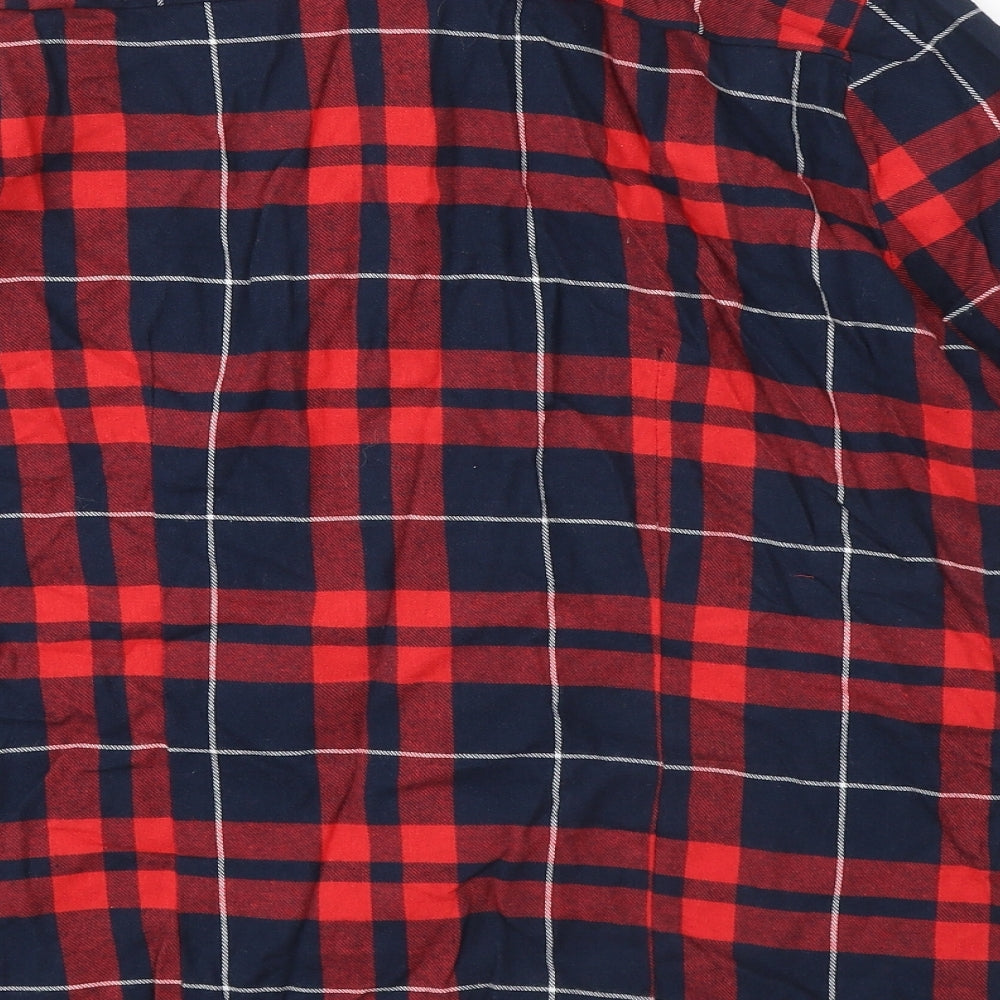 Atmosphere Womens Red Plaid Cotton Basic Button-Up Size 14 Collared