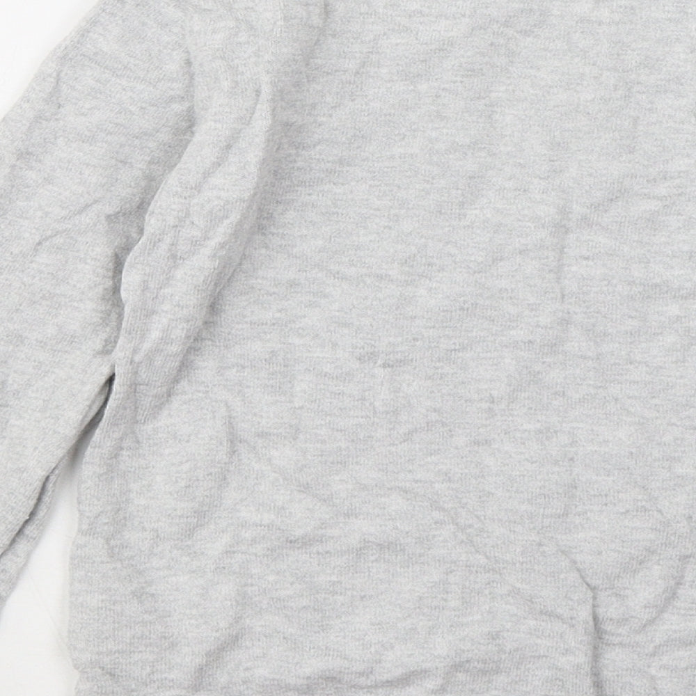 H&M Girls Grey Round Neck Cotton Pullover Jumper Size 6-7 Years - Monkeys