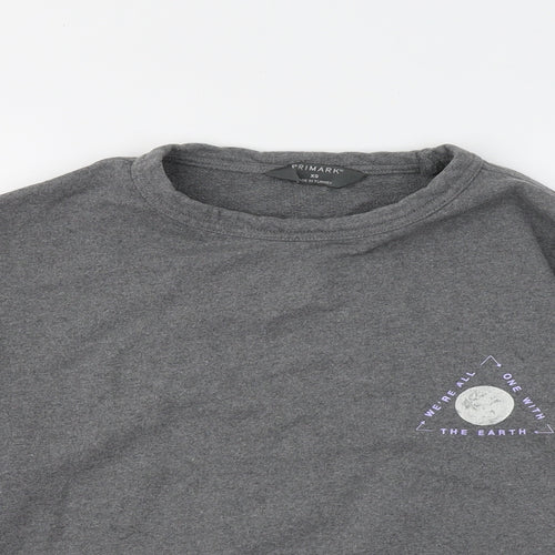 Primark Mens Grey Cotton Pullover Sweatshirt Size XS - we're all one with the earth