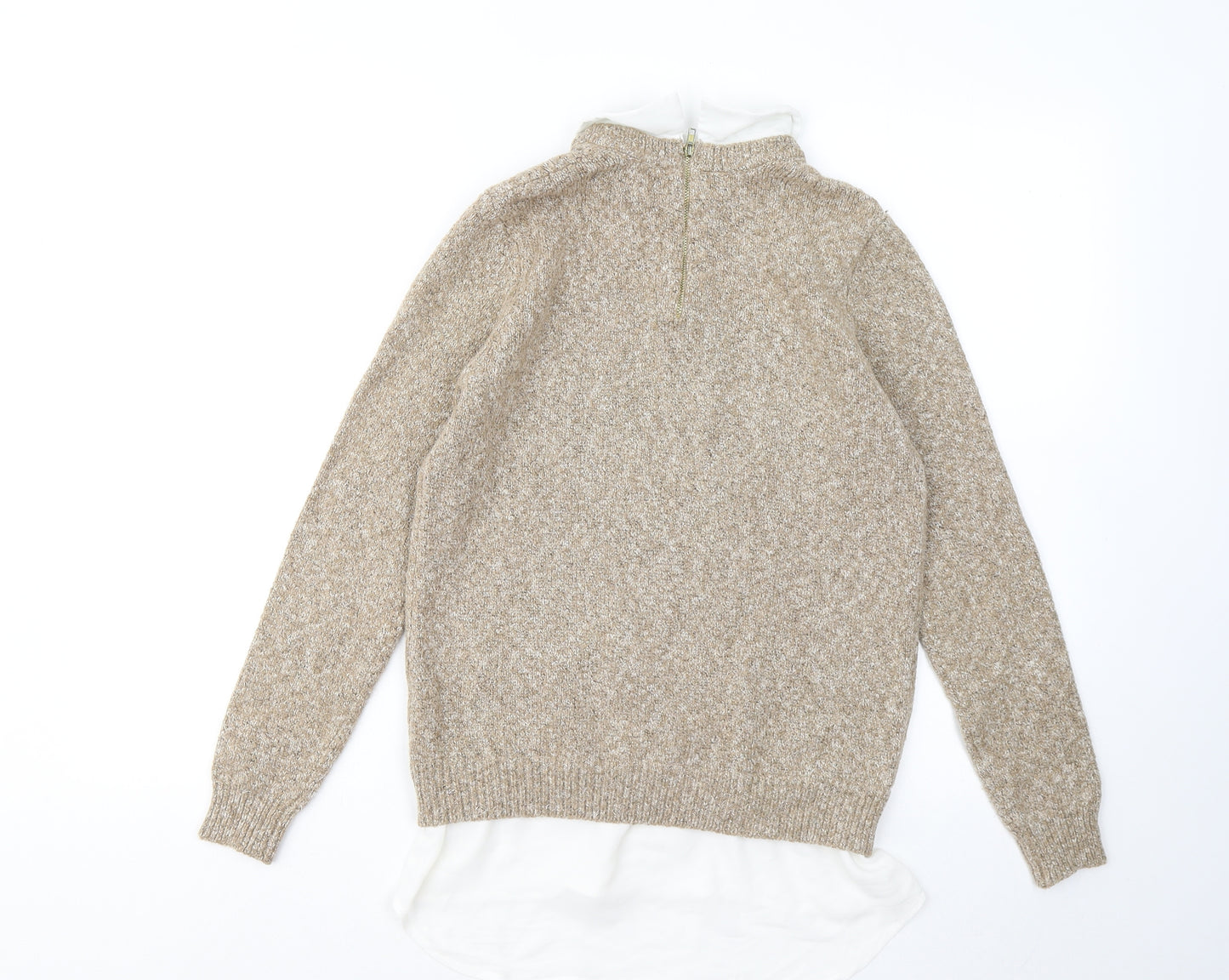 Atmosphere Womens Brown Collared Acrylic Pullover Jumper Size 10