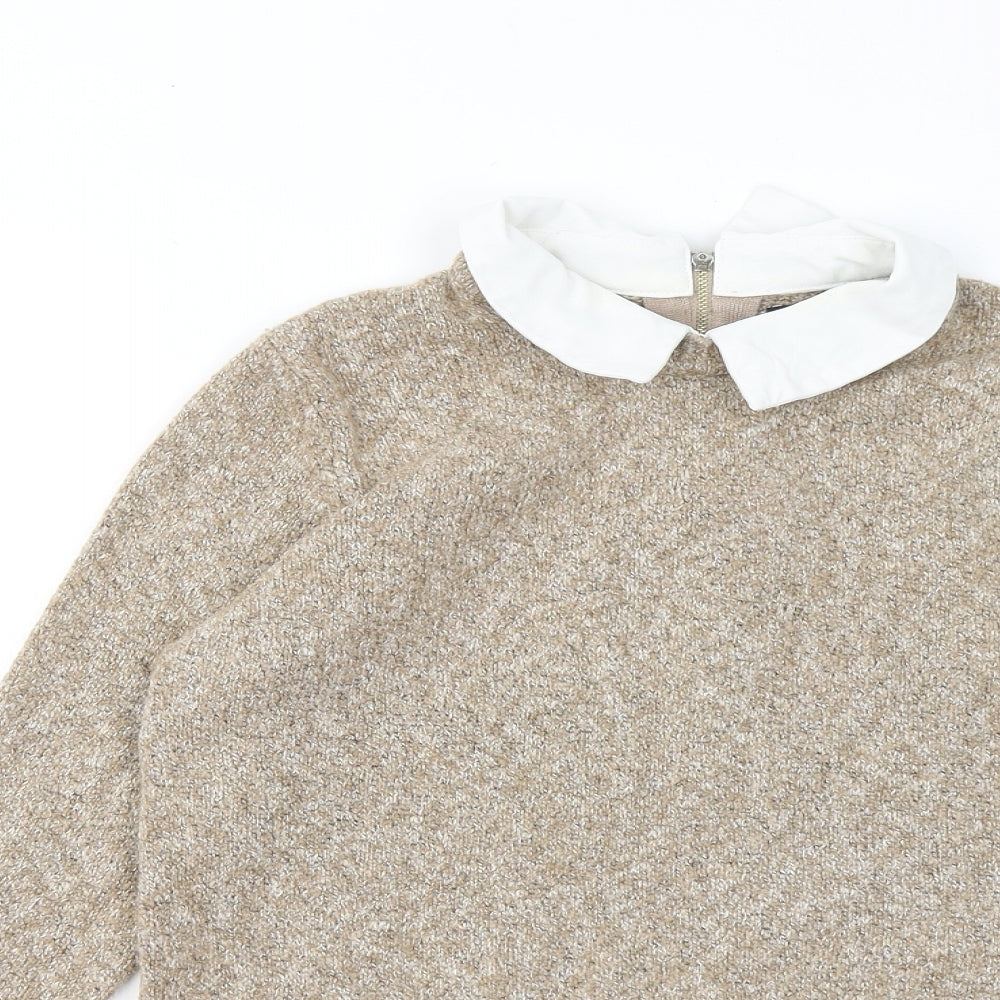 Atmosphere Womens Brown Collared Acrylic Pullover Jumper Size 10