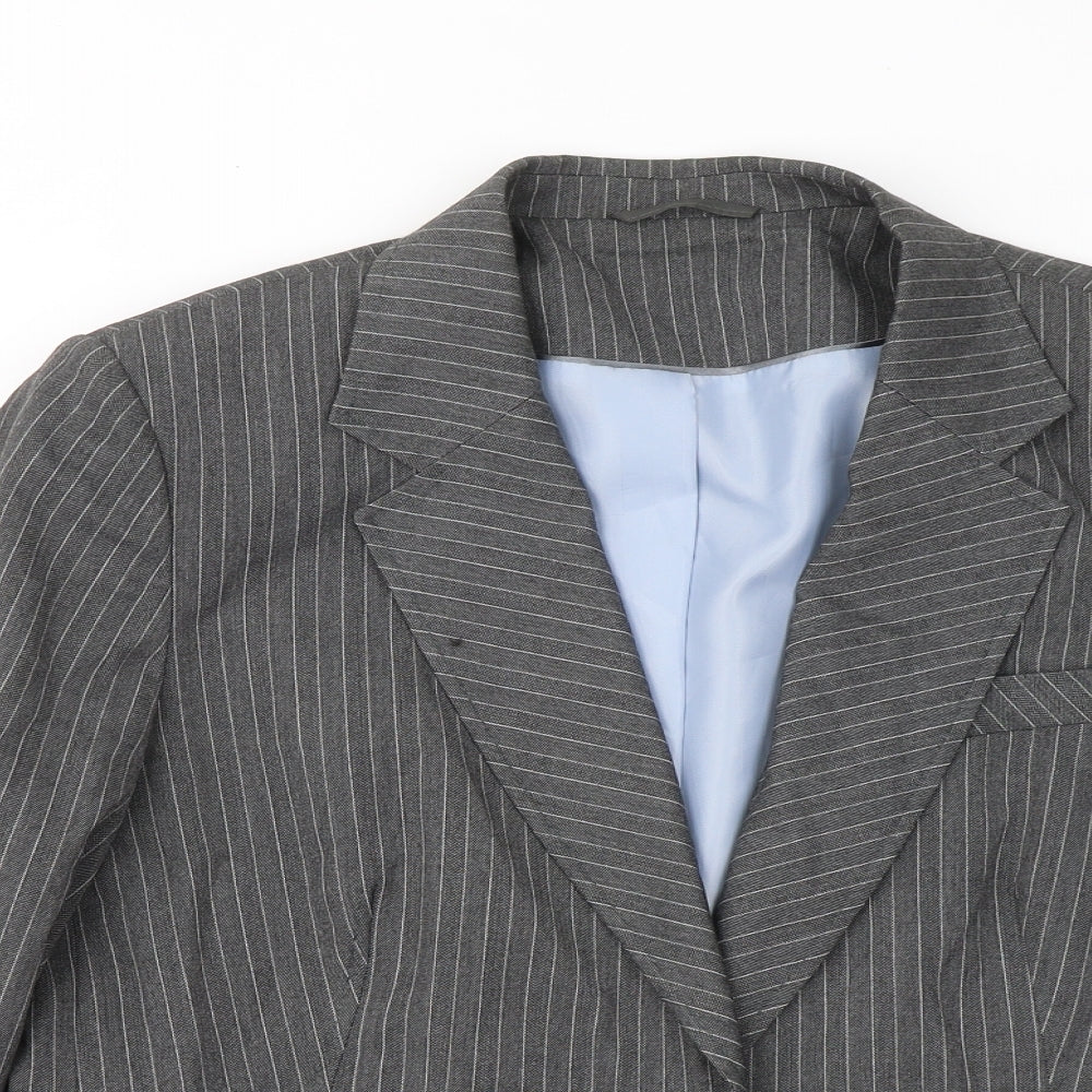 F&F Womens Grey Striped Jacket Blazer Size 18